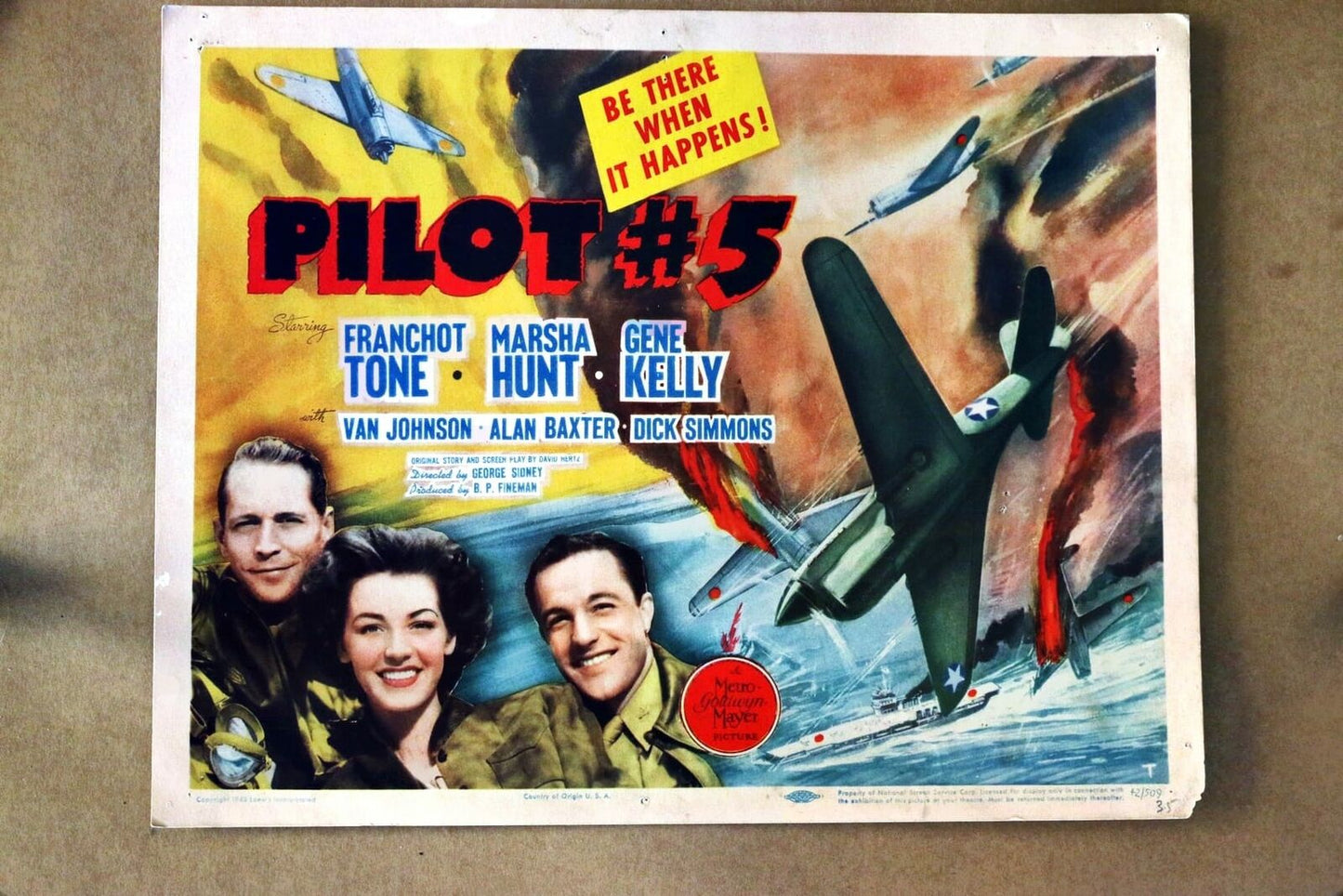 ORIGINAL LOBBY CARD - PILOT #5 - 1942 - title card