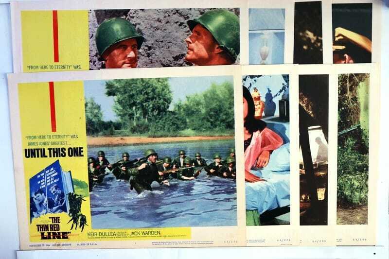 ORIGINAL LOBBY CARDS - THE THIN RED LINE 1964 - set of 8