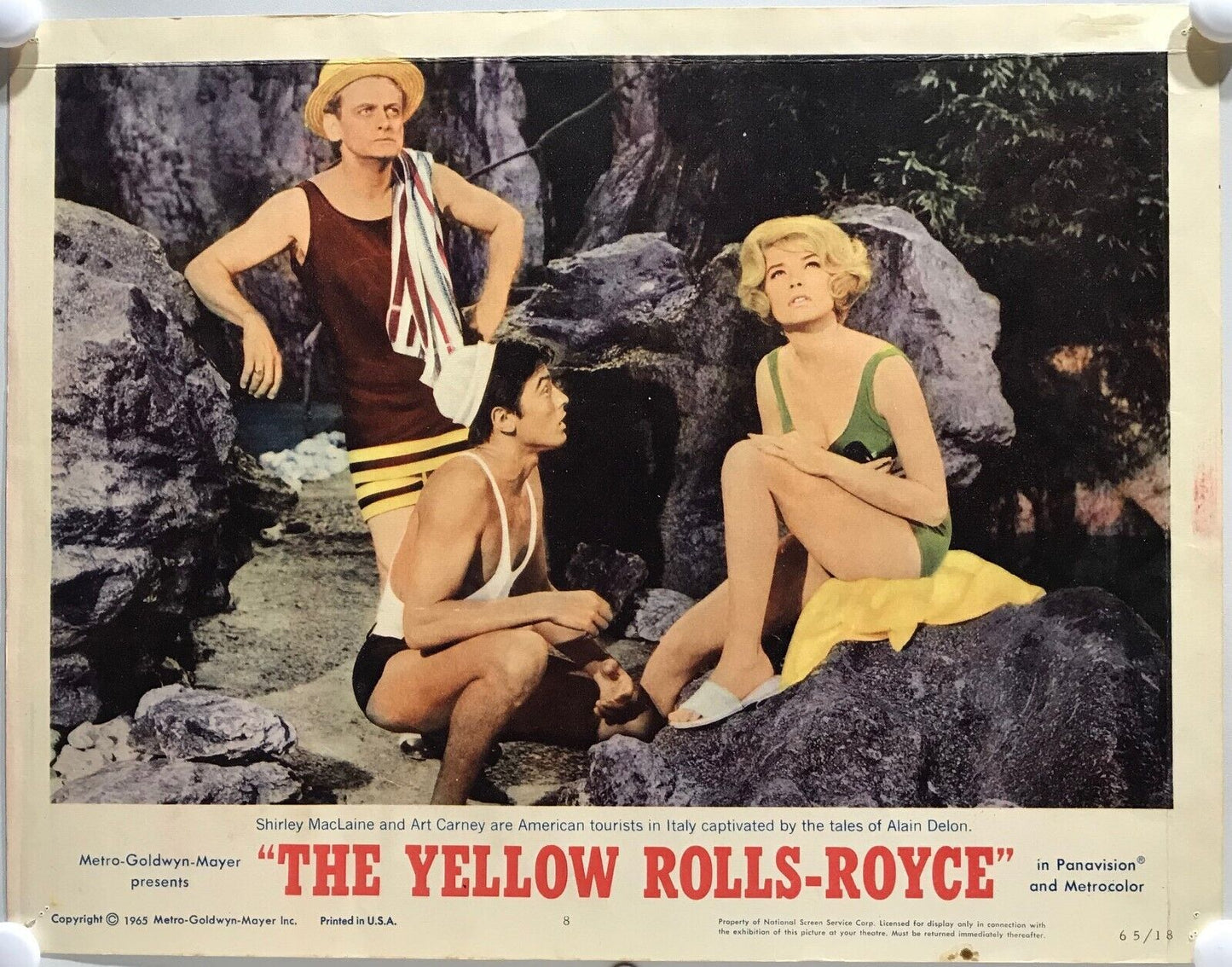 ORIGINAL LOBBY CARDS - THE YELLOW ROLLS-ROYCE - 1965 - set of 8