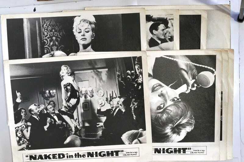 ORIGINAL LOBBY CARDS - NAKED IN THE NIGHT - 1958 - set of 8