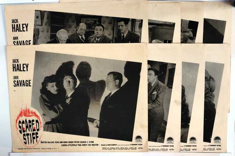 ORIGINAL LOBBY CARDS - SCARED STIFF - 1945 - set of 8