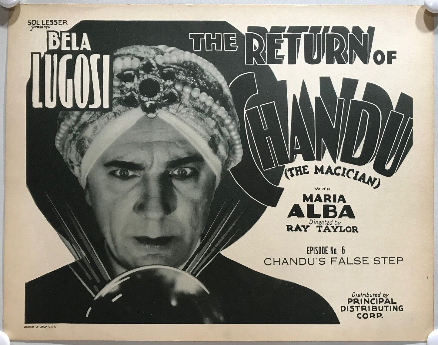 ORIGINAL SERIAL LOBBY CARD - THE RETURN OF CHANDU (a) - 1934 - Ch 6 "Chandu's...