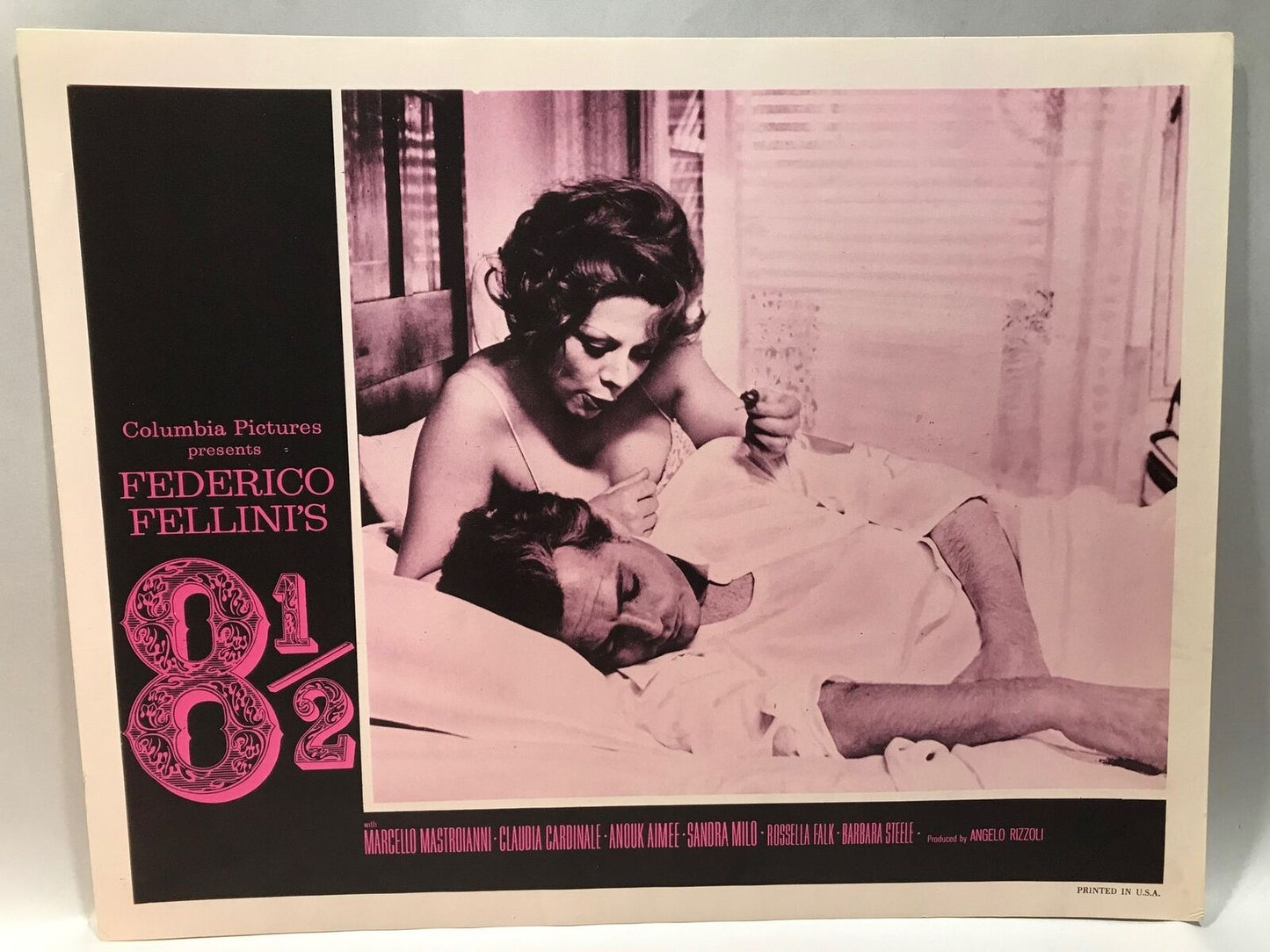 ORIGINAL LOBBY CARD - FEDERICO FELLINI'S (d) - 8 1/2 - 1963