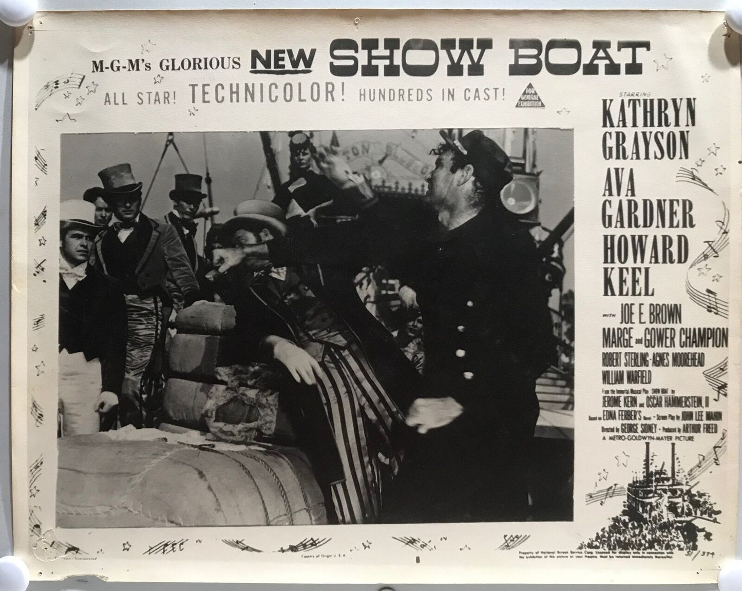 ORIGINAL LOBBY CARDS - SHOW BOAT (a) - 1951 - set of 8 - Kathryn Grayson, Av...