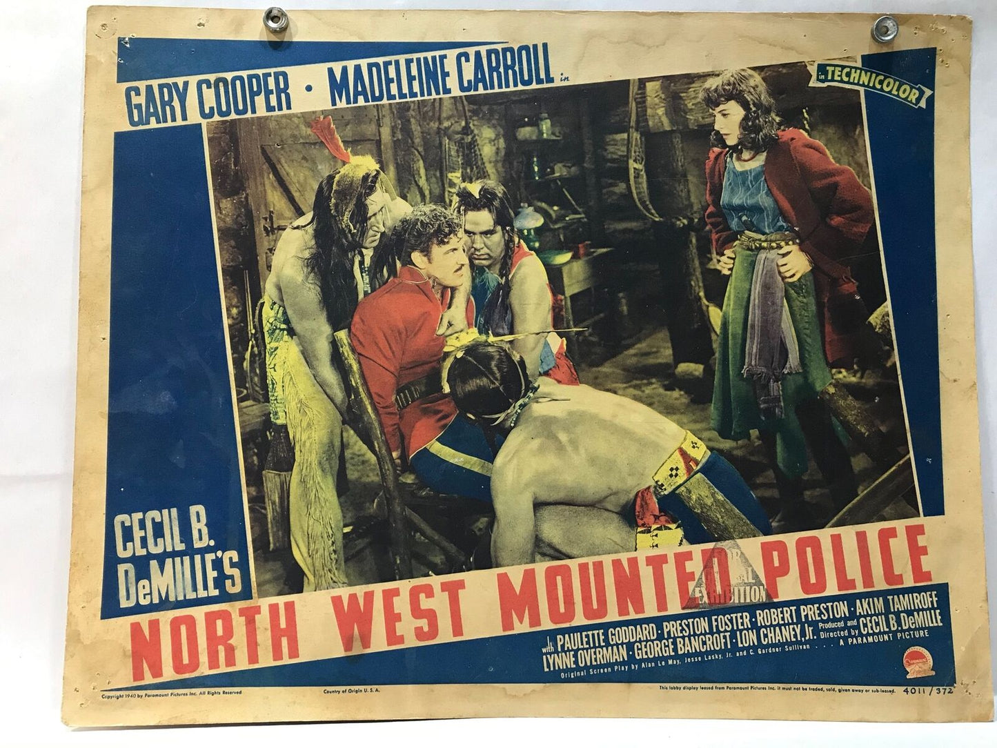 ORIGINAL LOBBY CARD - NORTH WEST MOUNTED POLICE (b) - 1940 - title card