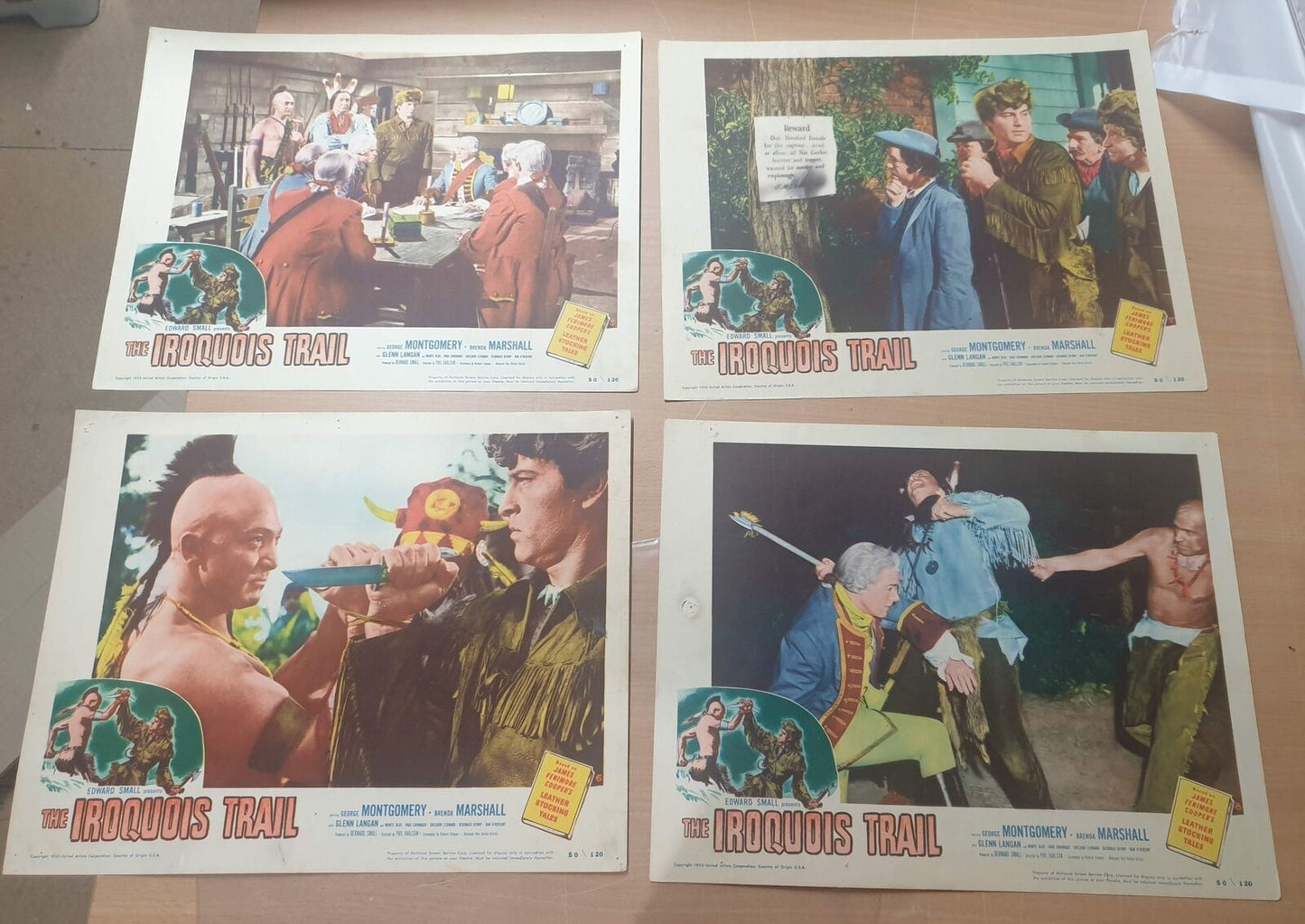 ORIGINAL LOBBY CARDS - THE IROQUOIS TRAIL - 1950 - set of 8