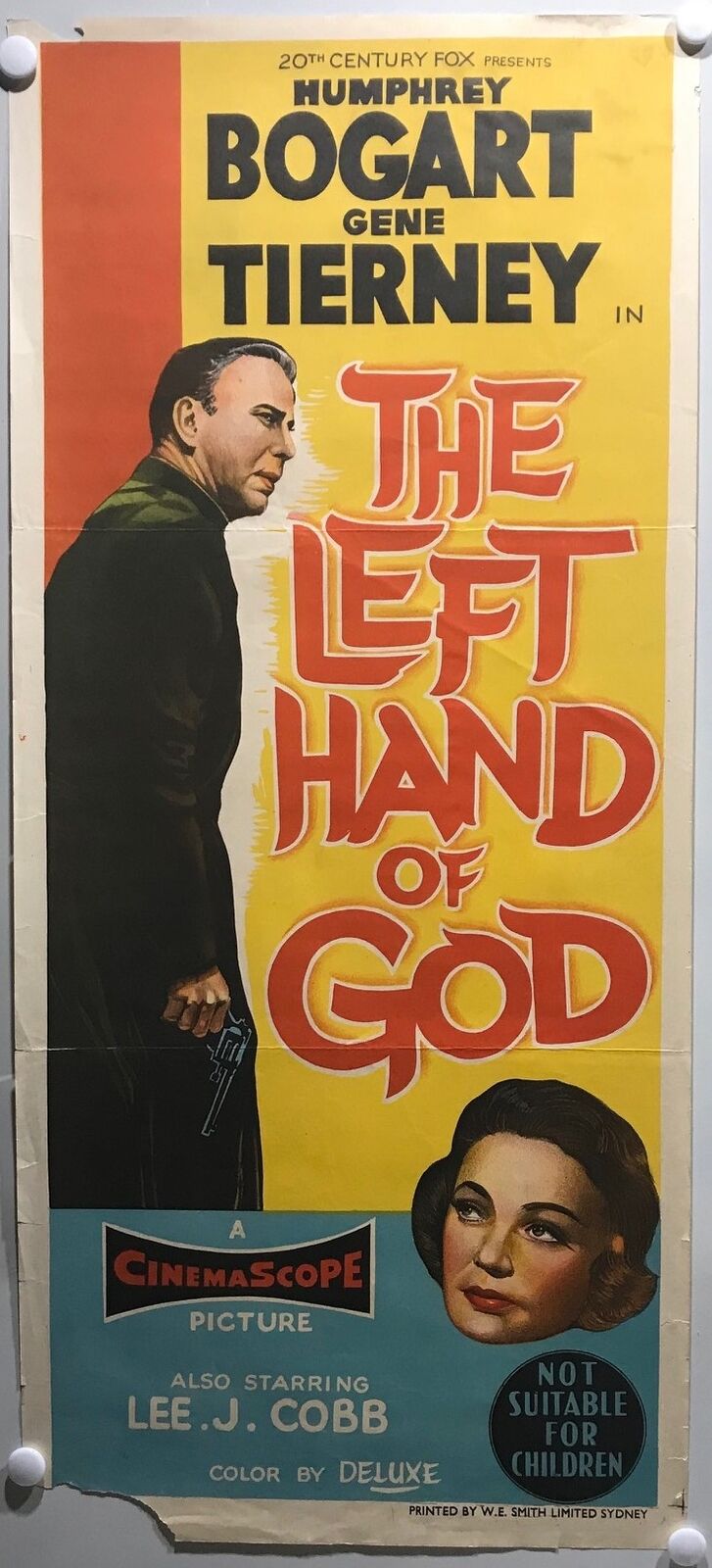 ORIGINAL DAYBILL MOVIE POSTER - THE LEFT HAND OF GOD (c) - 1955