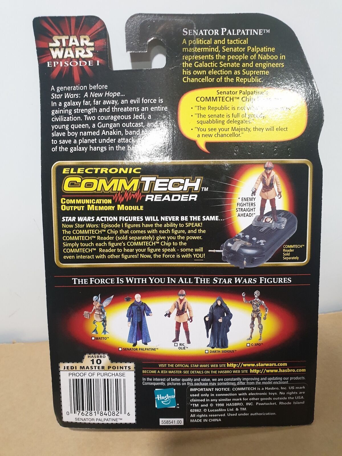 STAR WARS - HASBRO - Eposide 1 - SENATOR PALPATINE - with SENATE CAM DROID