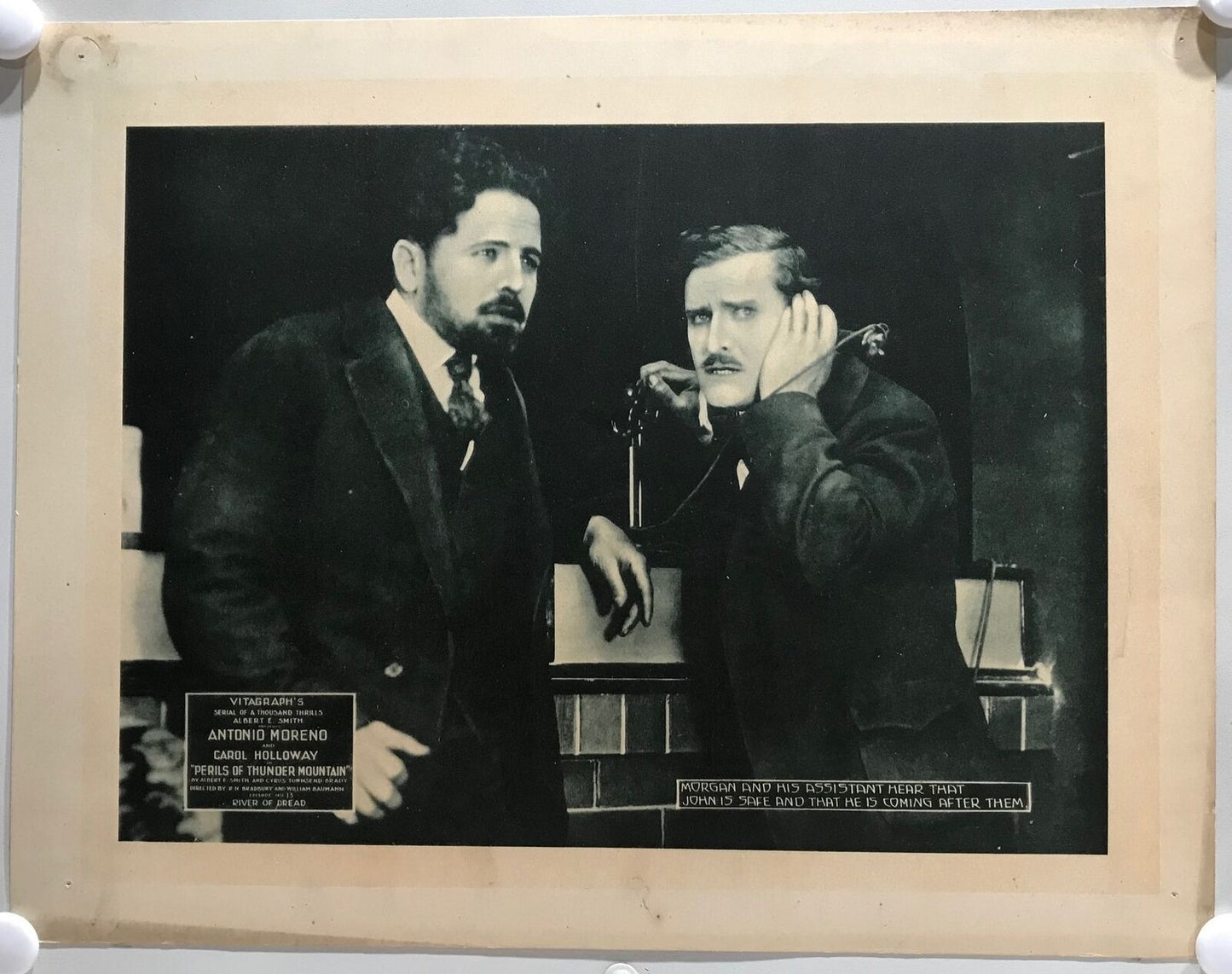 ORIGINAL SERIAL LOBBY CARD - PERILS OF THUNDER MOUNTAIN (d) - 1919 - CH 13 "T...