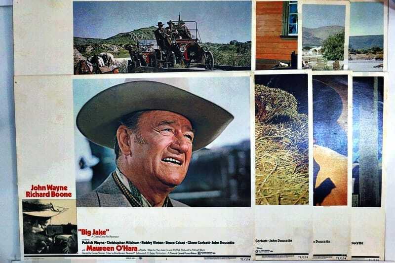 ORIGINAL LOBBY CARDS - BIG JAKE - 1971 - set of 8 - John Wayne, Richard Boon...