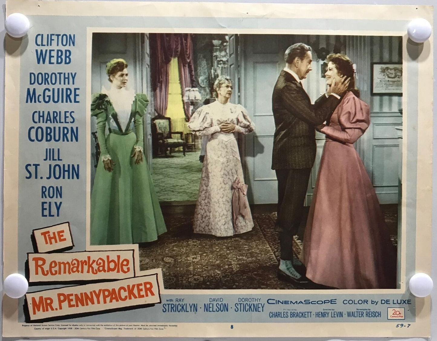 ORIGINAL LOBBY CARDS - THE REMARKABLE MR. PENNYPACKER - 1959 - set of 8