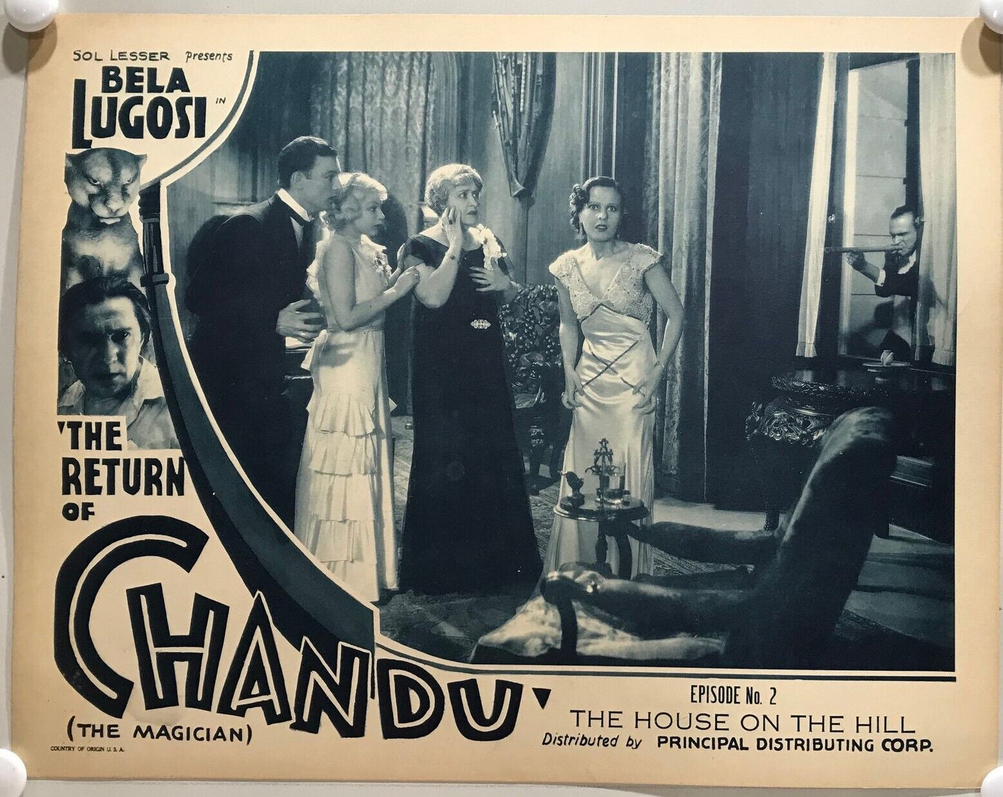 ORIGINAL SERIAL LOBBY CARD - THE RETURN OF CHANDU (a) - 1934 - Ch 2 "The Hous...