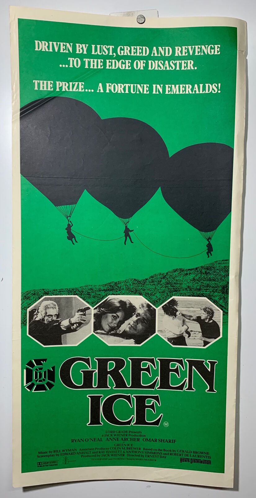 ORIGINAL DAYBILL MOVIE POSTER - GREEN ICE - 1981