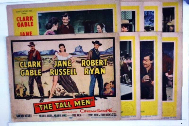 ORIGINAL LOBBY CARDS - THE TALL MEN - 1955 - set of 8
