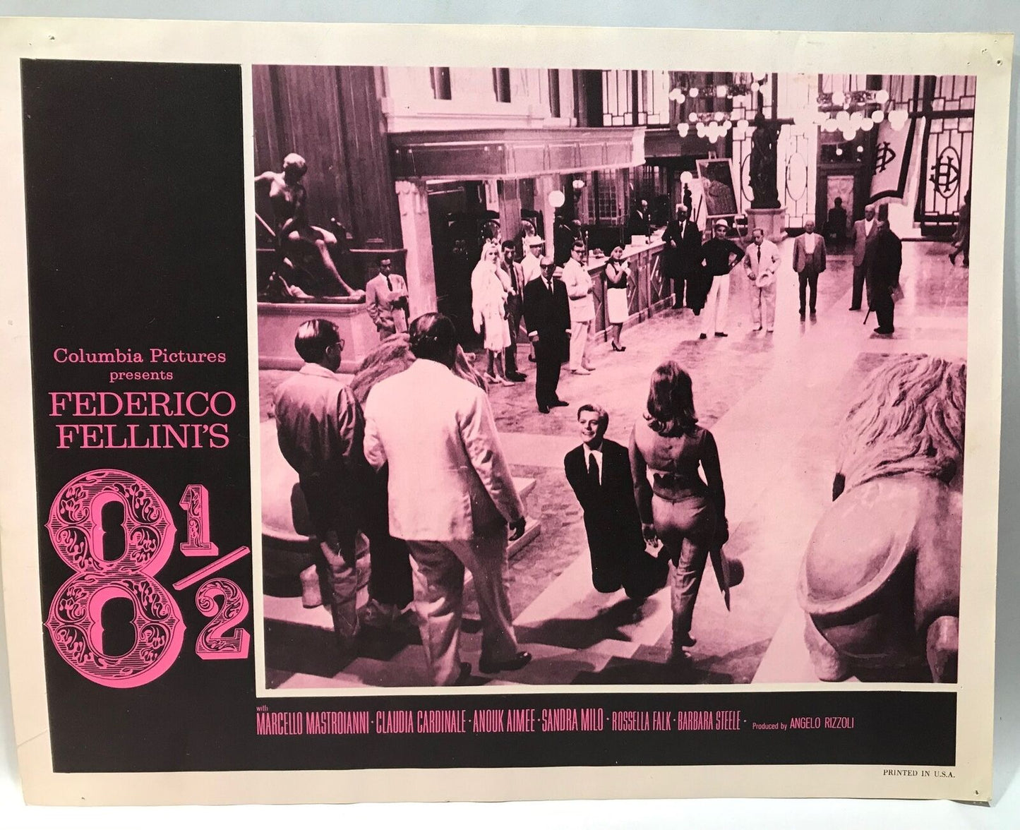 ORIGINAL LOBBY CARD - FEDERICO FELLINI'S (e) - 8 1/2 - 1963
