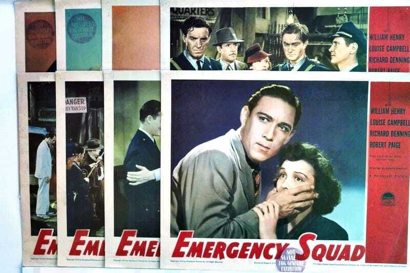 ORIGINAL LOBBY CARDS - EMERGENCY SQUAD - 1940- set of 8