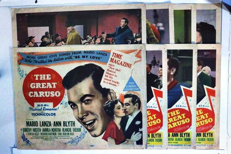 ORIGINAL LOBBY CARDS - THE GREAT CARUSO - 1951 - set of 8