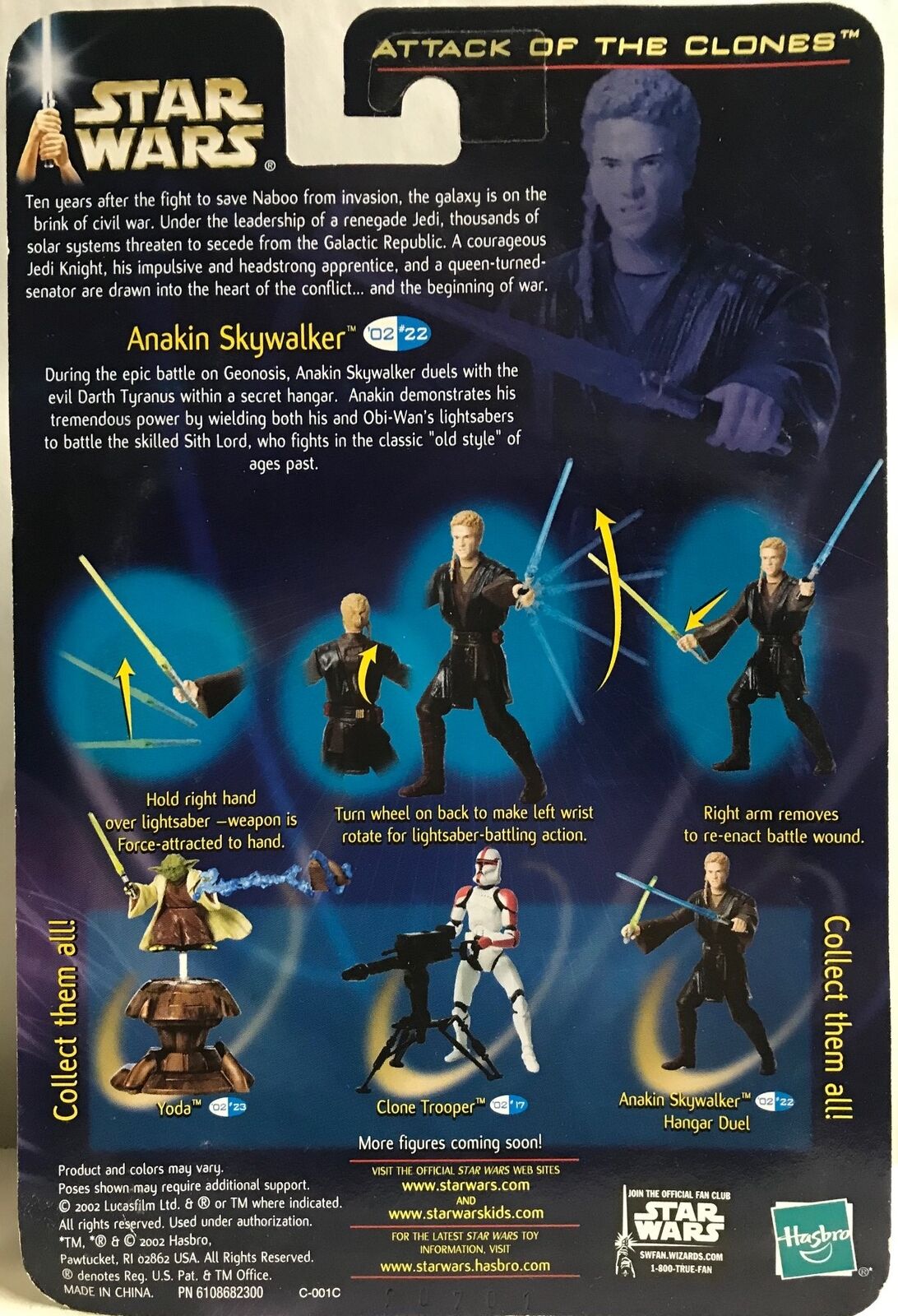 STAR WARS - HASBRO - AOTC - ANAKIN SKYWALKER - "HANGAR DUEL" - with 2 Lightsa...