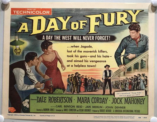 ORIGINAL LOBBY CARDS - A DAY OF FURY - 1956 - set of 8