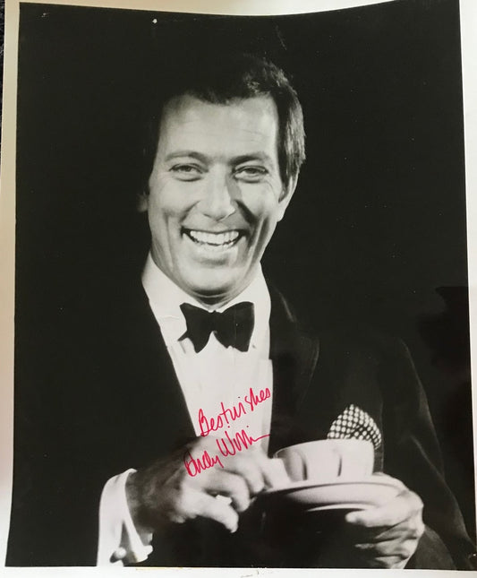 ANDY WILLIAMS - AUTOGRAPHED 10 x 8 PUBLICITY PHOTOGRAPH