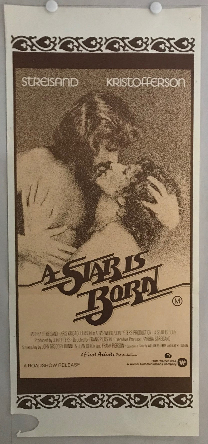 ORIGINAL DAYBILL MOVIE POSTER - A STAR IS BORN (b) - 1976