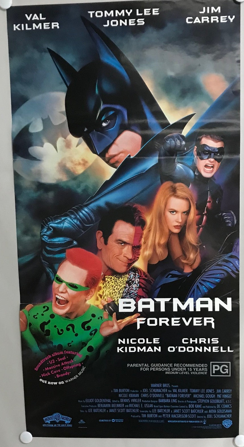 ORIGINAL DAYBILL MOVIE POSTER - BATMAN FOREVER - 1995