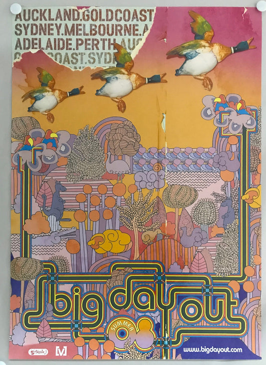 MUSIC PROMO POSTER - BIG DAY OUT (a) - AUCKLAND, GOLD COAST, SYD, MELB, ADELAIDE, PERTH