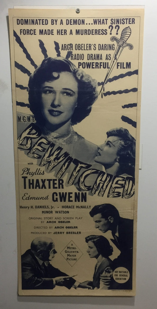 ORIGINAL DAYBILL MOVIE POSTER - BEWITCHED - 1945