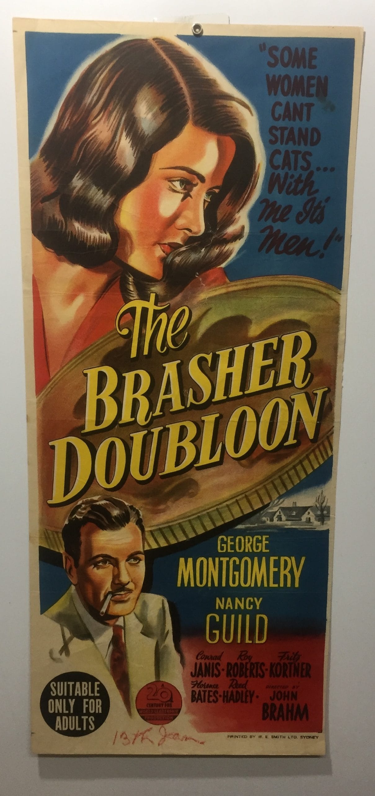 ORIGINAL DAYBILL MOVIE POSTER - THE BRASHER DOUBLOON - 1947