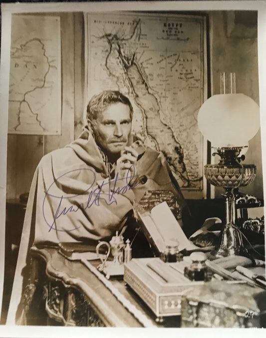 CHARLTON HERSTON - AUTOGRAPHED 10 x 8 PUBLICITY PHOTOGRAPH from Khartoum (1966)