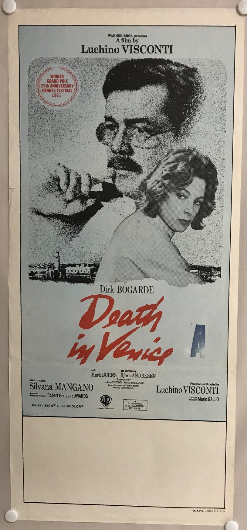 ORIGINAL DAYBILL MOVIE POSTER - DEATH IN VENICE - 1971