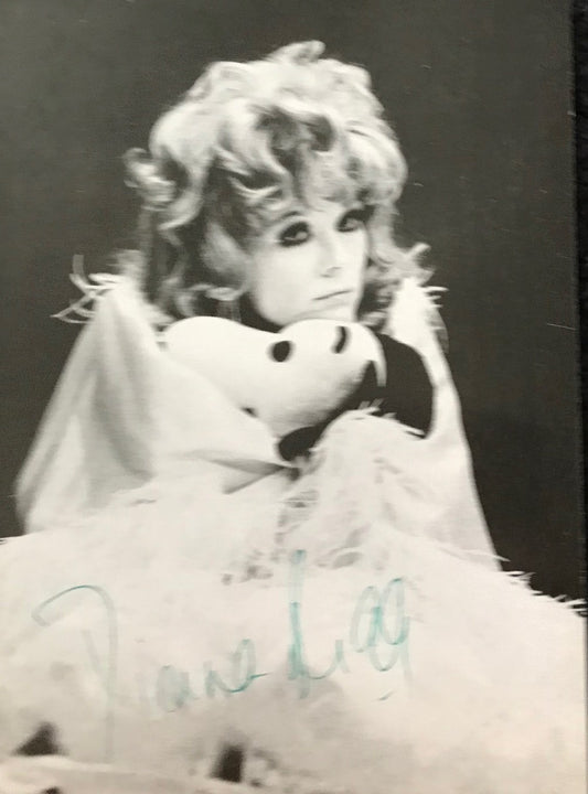 DIANNA RIGG - AUTOGRAPHED 5 3/4 x 4 PUBLICITY PHOTOGRAPH from "Jumpers" (1972)