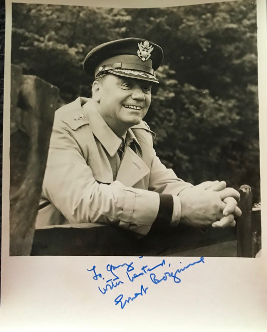 ERNEST BORGNINE - AUTOGRAPHED 10 x 8 PUBLICITY PHOTOGRAPH from The Dirty Dozen 1967