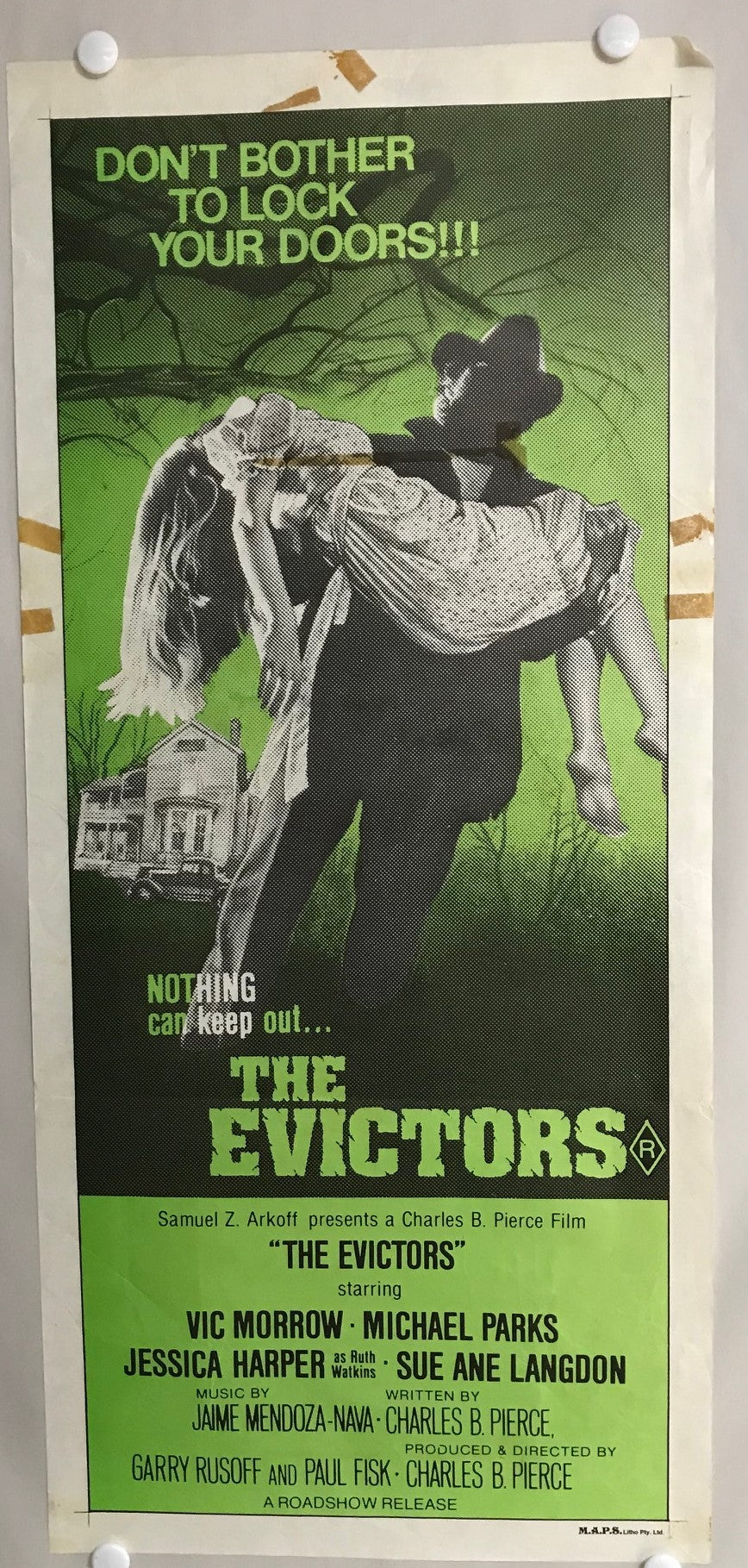 ORIGINAL DAYBILL MOVIE POSTER - THE EVICTORS  - 1979