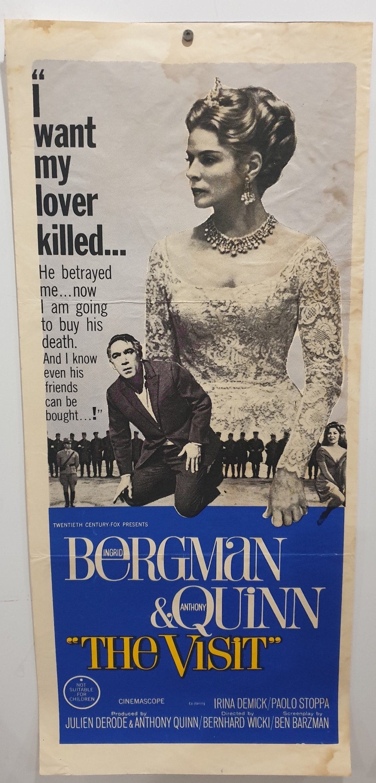 ORIGINAL DAY BILL MOVIE POSTER - THE VISIT - 1964