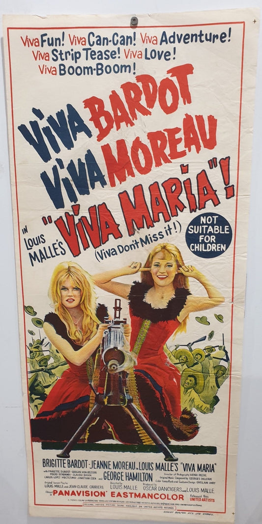 ORIGINAL DAY BILL MOVIE POSTER - VIVA MARIA - 1965