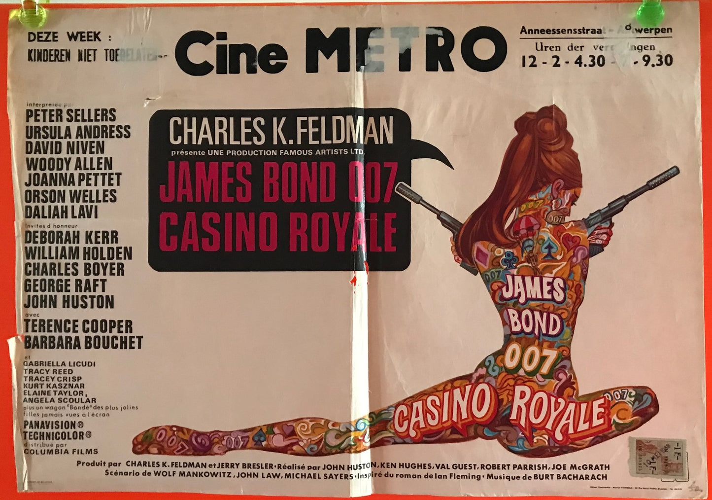 ORIGINAL DAY BILL MOVIE POSTER - CASINO ROYALE 1967 - Belgium