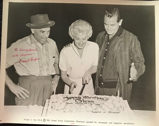 FRANK CAPRA - AUTOGRAPHED 10 x 8 PUBLICITY PHOTOGRAPH on the set of Pocketful of Miracles (1961)