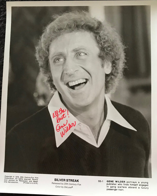 GENE WILDER - AUTOGRAPHED 10 x 8 PUBLICITY PHOTOGRAPH from Silver Streak (1976)