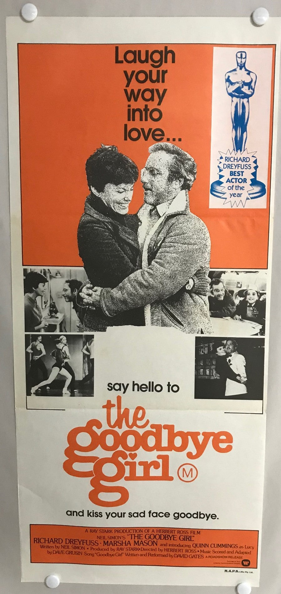 ORIGINAL DAYBILL MOVIE POSTER - THE GOODBYE GIRL - 1977 (A)