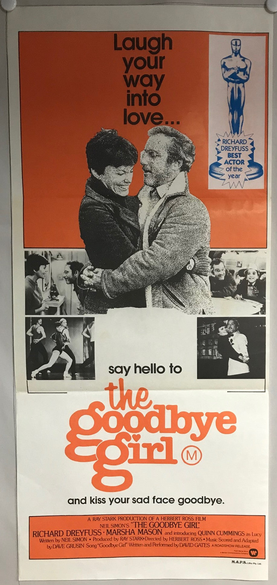 ORIGINAL DAYBILL MOVIE POSTER - THE GOODBYE GIRL - 1977 (B)