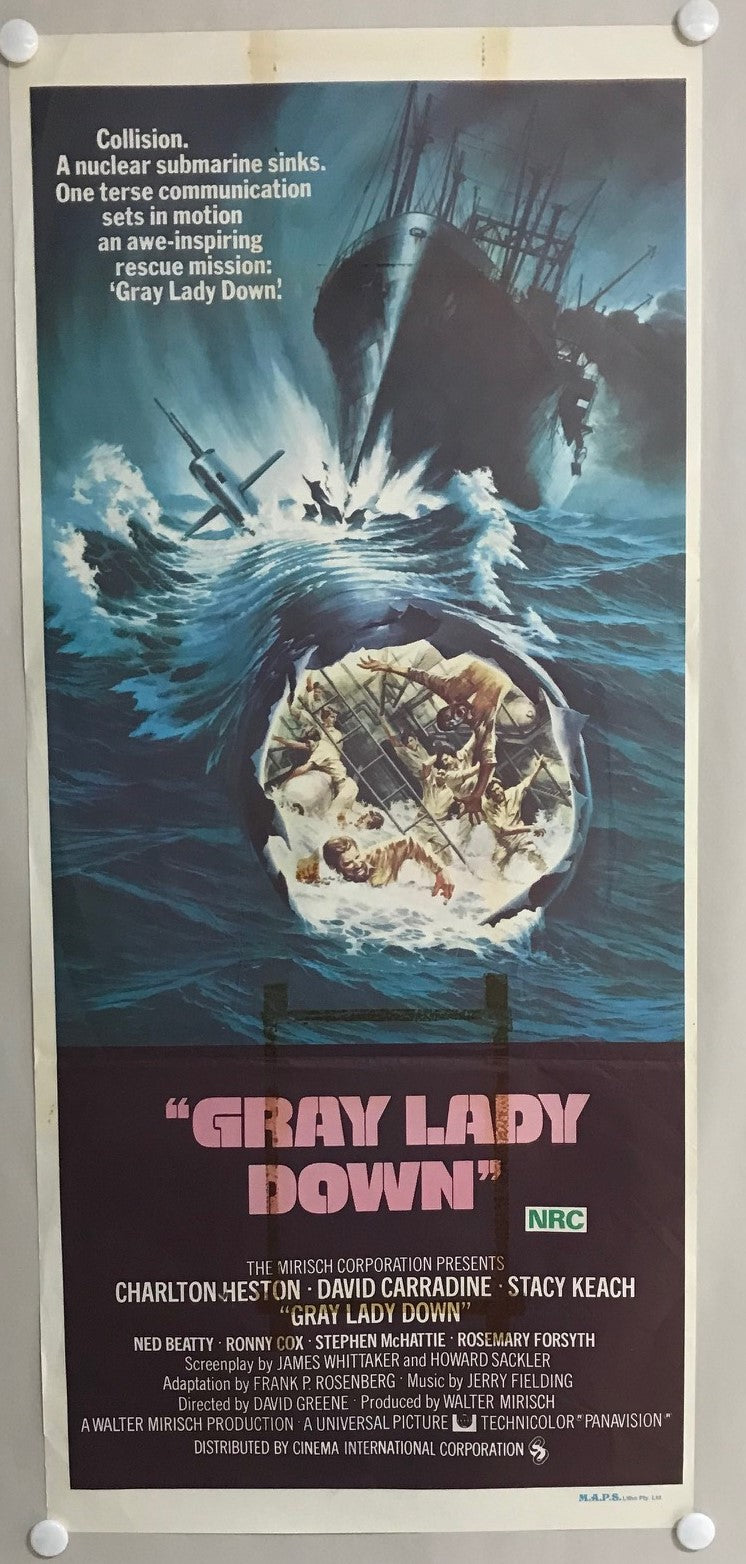 ORIGINAL DAYBILL MOVIE POSTER - GRAY LADY DOWN - 1978 (B)