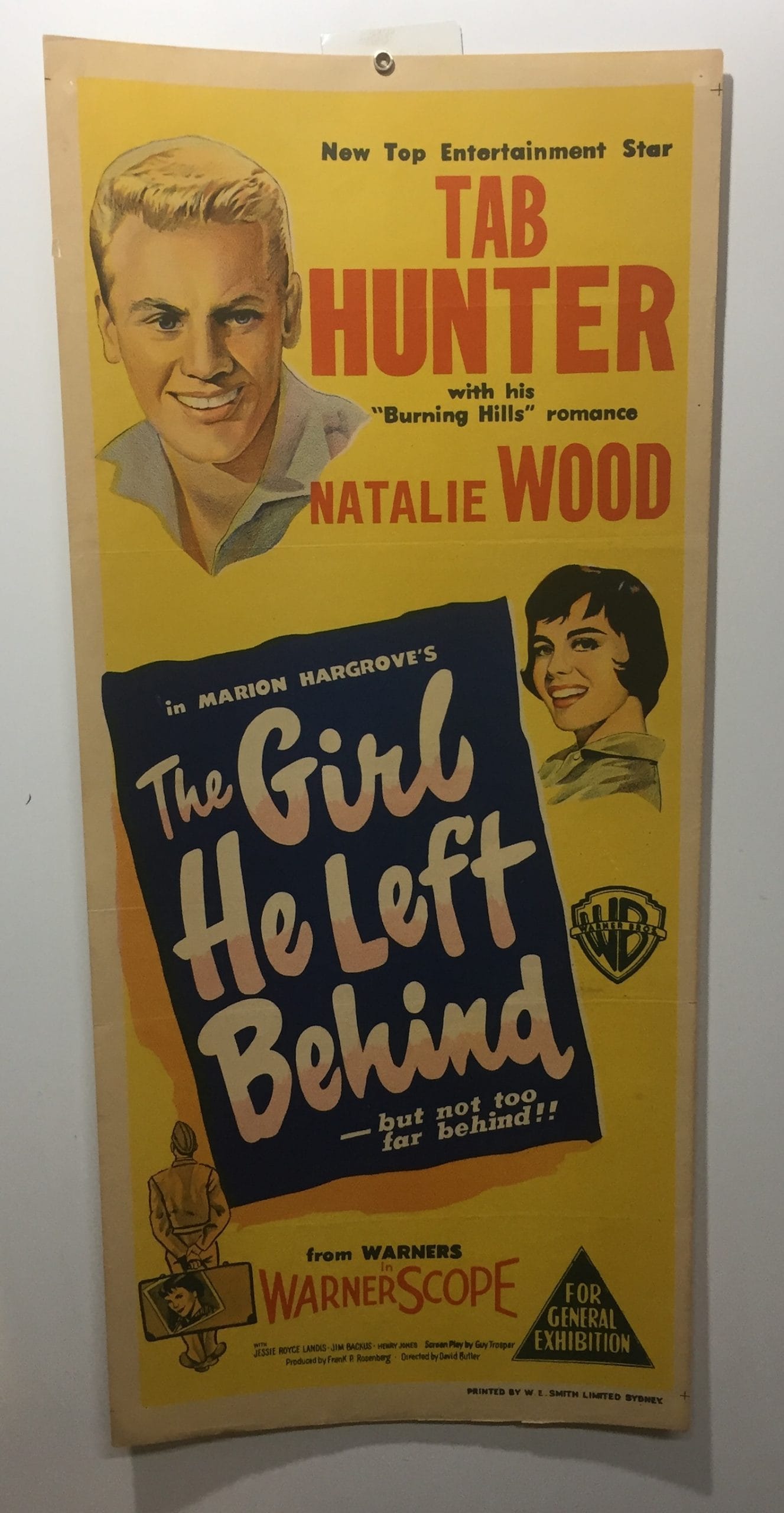 ORIGINAL DAYBILL MOVIE POSTER - THE GIRL HE LEFT BEHIND - 1956