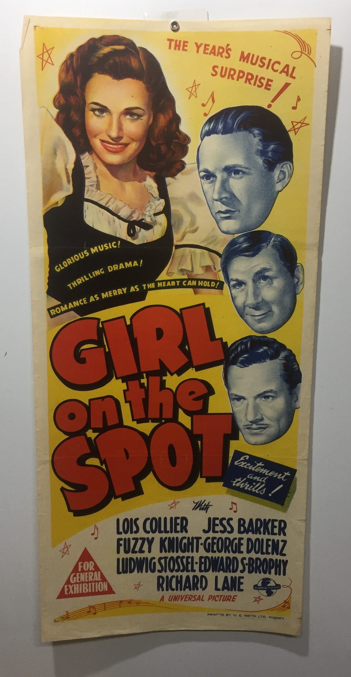 ORIGINAL DAYBILL MOVIE POSTER - GIRL ON THE SPOT -1946