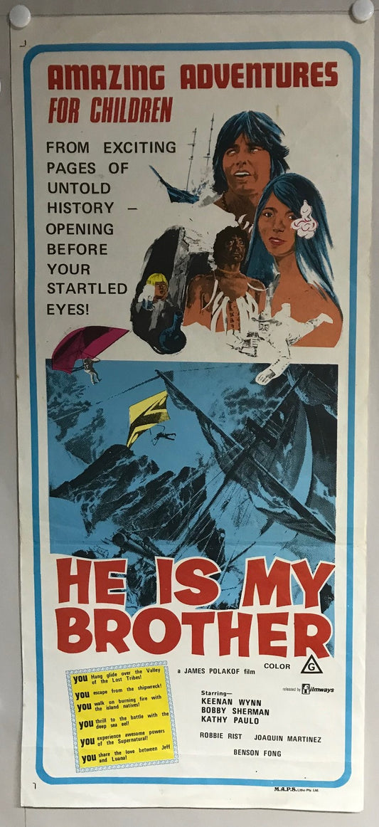 ORIGINAL DAYBILL MOVIE POSTER - HE IS MY BROTHER - 1975