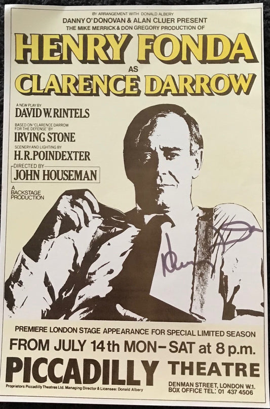 HENRY FONDA - AUTOGRAPHED 8 1/2 x 5 PUBLICITY PHOTOGRAPH poster from Clarence Darrow (1975)