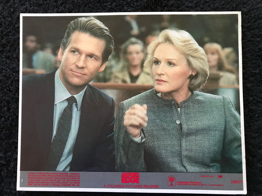 ORIGINAL LOBBY CARDS - MINI - JAGGED EDGE - 1985 - UK - set of 8 cards -  Glenn Close, Jeff Bridges, Peter Coyote, Lance Henriksen