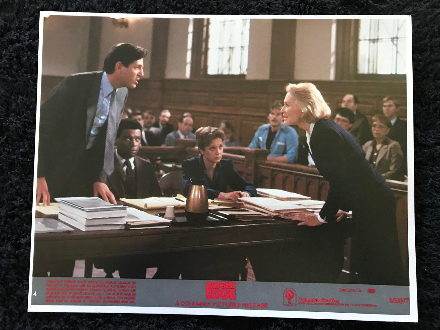 ORIGINAL LOBBY CARDS - MINI - JAGGED EDGE - 1985 - UK - set of 8 cards -  Glenn Close, Jeff Bridges, Peter Coyote, Lance Henriksen