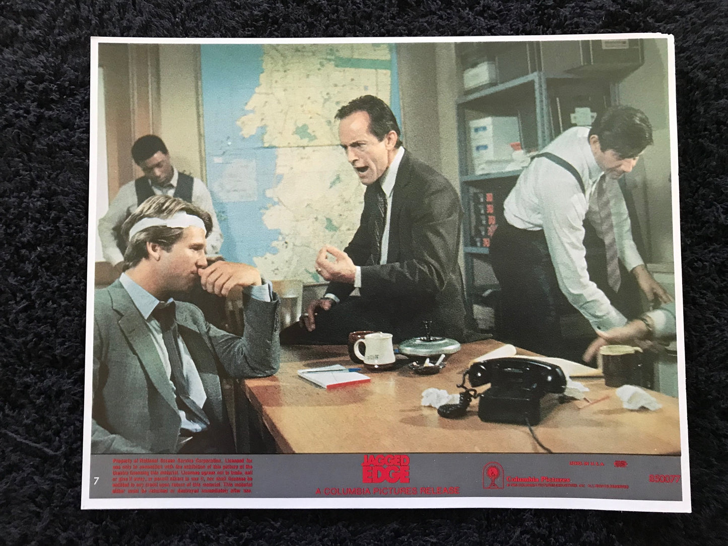 ORIGINAL LOBBY CARDS - MINI - JAGGED EDGE - 1985 - UK - set of 8 cards -  Glenn Close, Jeff Bridges, Peter Coyote, Lance Henriksen