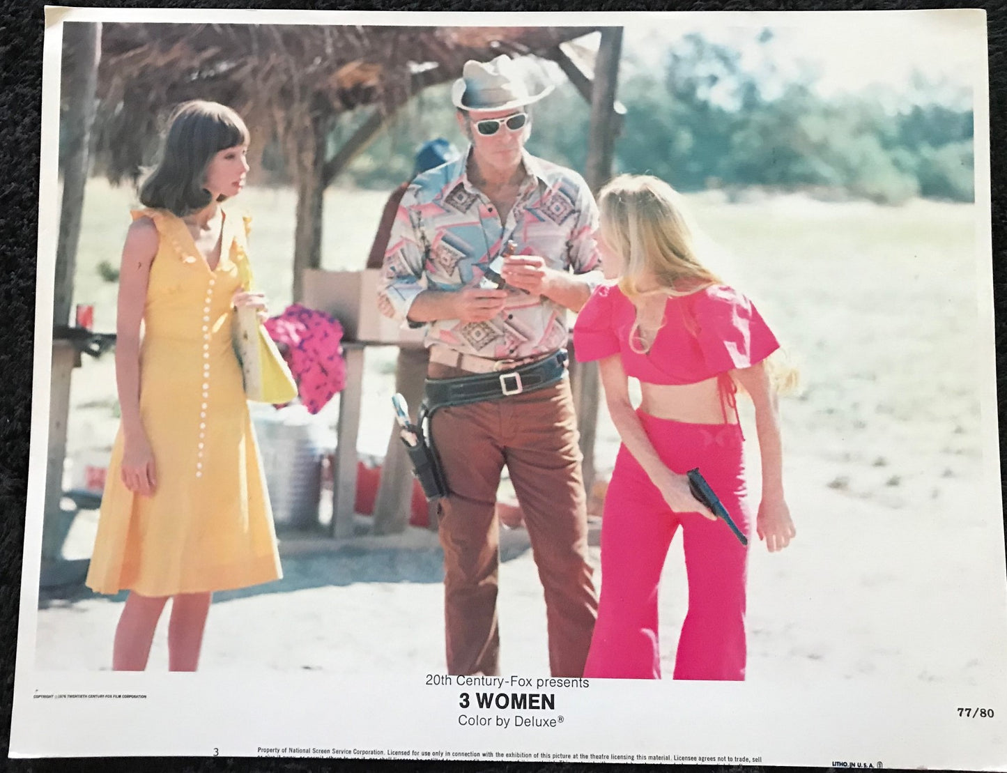 ORIGINAL LOBBY CARD - 3 WOMEN (c) - 1977 - #3 key card -  Shelley Duvall, Sissy Spacek, Janice Rule, Robert Fortier